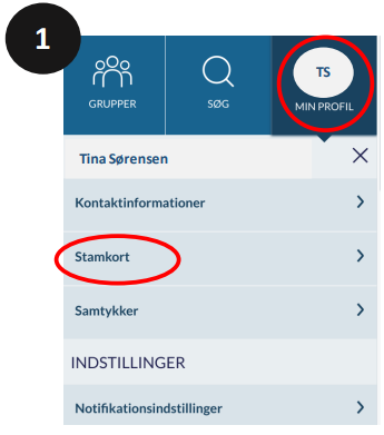 Tryk dig ind på 'Min Profil'