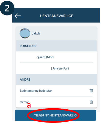 Klik på 'Tilføj ny henteansvarlig