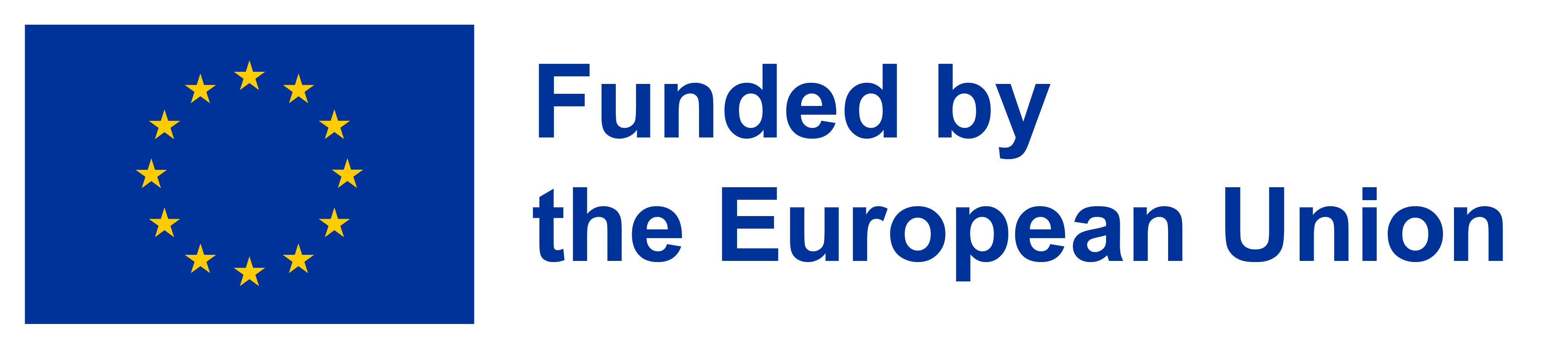 European Union flag followed by the text funded by the European Union