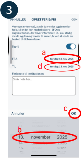 Tryk på datoen