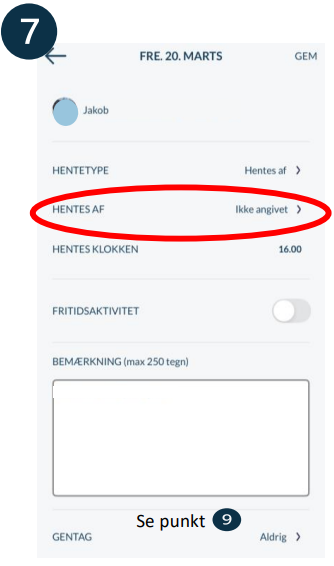 Vælg henteansvarlig