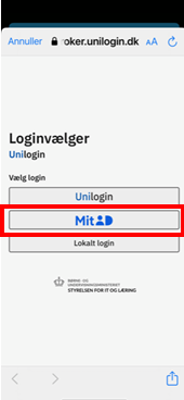 Vælg 'MitID'