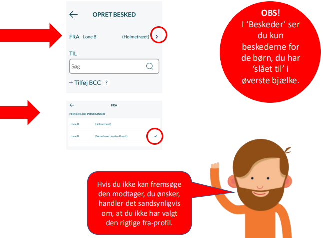 Vælg hvilken profil du skriver fra