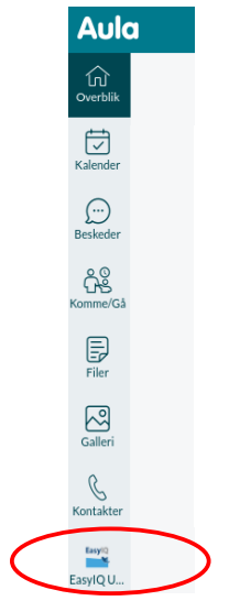 Find Ugeplanen i menuen til venstre på aula.dk.