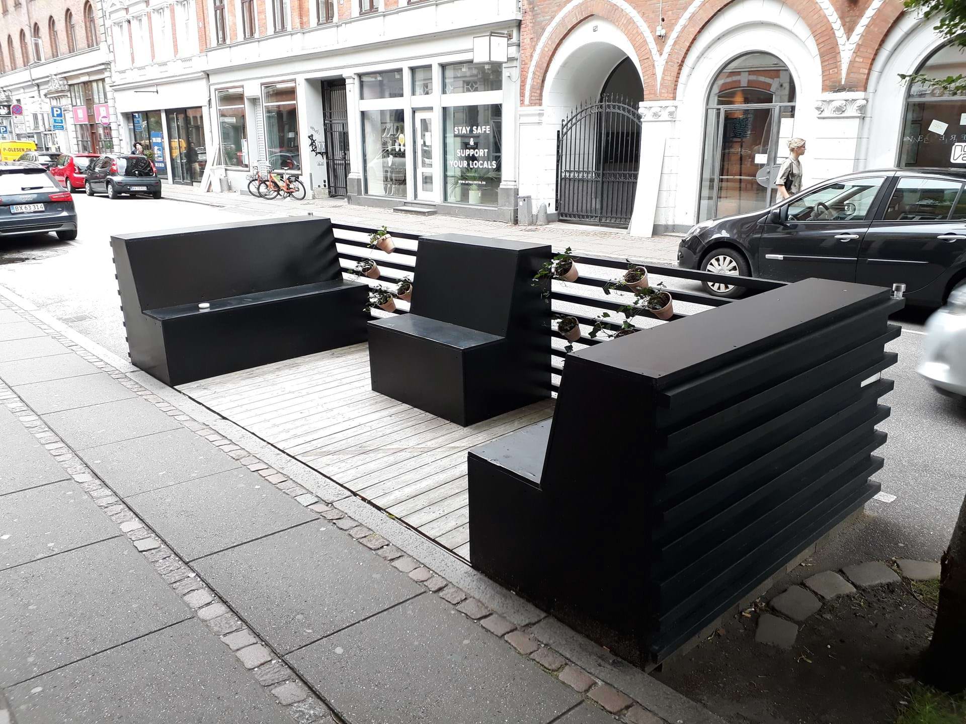 Parklet i Guldsmedgade