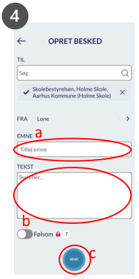 Skriv din besked
